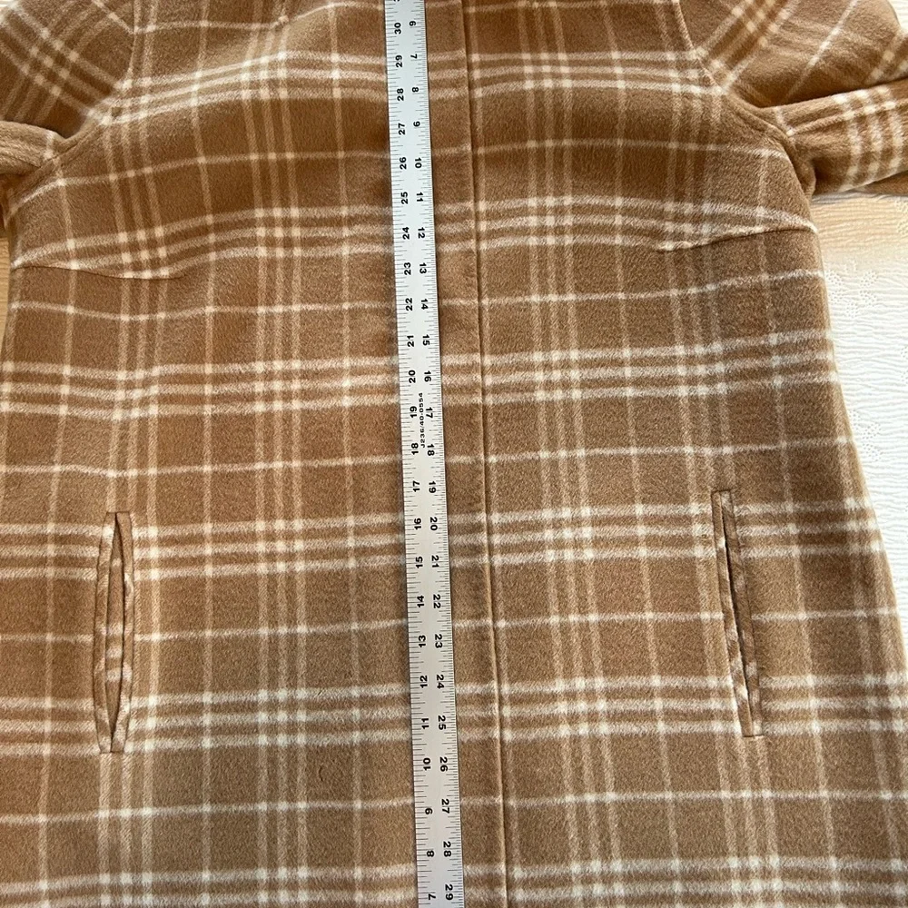 Talbots Wool Coat Jacket tan cream plaid size 1X - Picture 12 of 15
